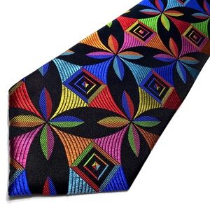 Black Geometric Lawrence Ivey Multicolored New Tie
